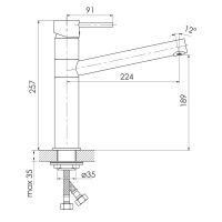 Смеситель для кухни Imprese PIVOT сталь матовая f03408502LS