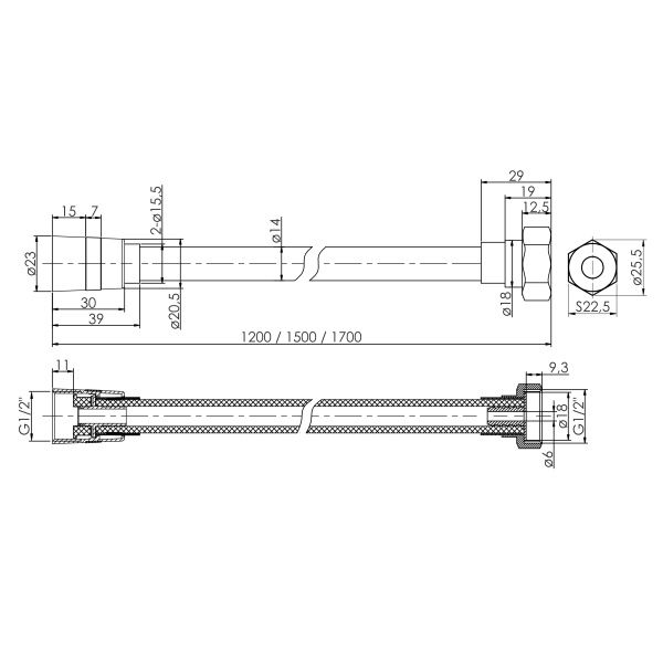 Шланг для душу Imprese 120 см хром глянцевий f03600101TA