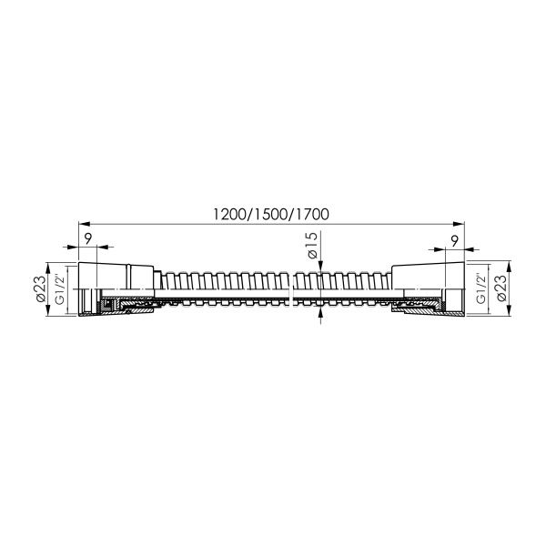 Шланг для душу Imprese LSR 120 см чорний матовий f03600110SD