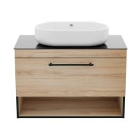 Тумба підвісна Imprese BLACK EDGE 91 см f32119OK з раковиною