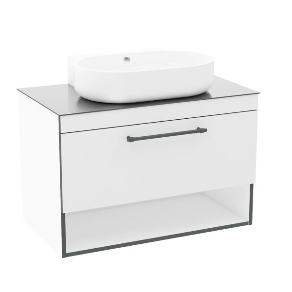Тумба підвісна Imprese BLACK EDGE 91 см f32119W з раковиною