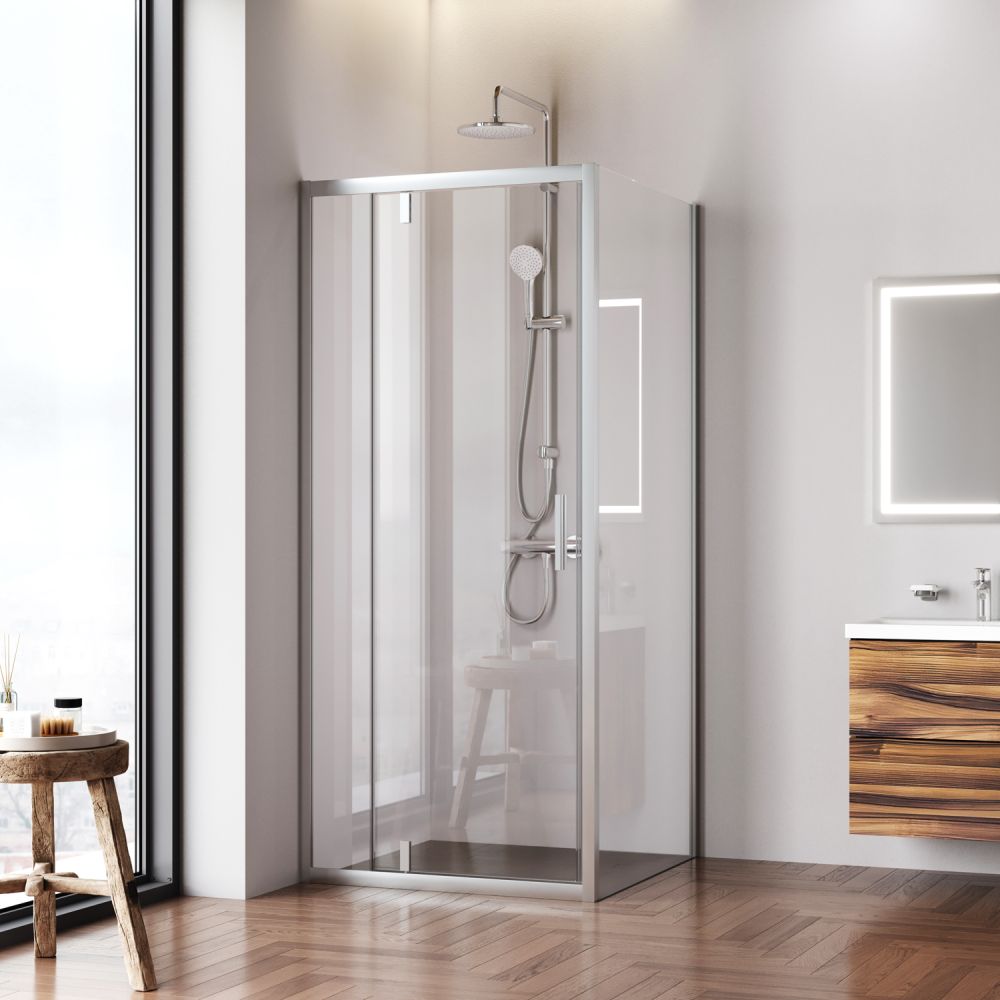 Душовий куток Am.Pm Gem Sqare Pivot 90x90 (Профіль – хром, скло – прозоре) W90UG-404-9090-MT