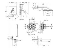 Душова система прихованого монтажу Grohe Eurocube Tempesta Cube 250 хром UA26417SC2