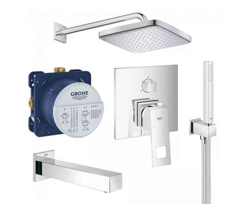 Душова система прихованого монтажу Grohe Eurocube Tempesta Cube 250 хром UA26417SC2