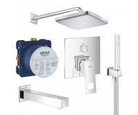 Душова система прихованого монтажу Grohe Eurocube Tempesta Cube 250 хром UA26417SC2