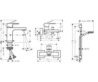 Набір змішувачів Hansgrohe Vernis Shape 3 в 1 чорний матовий 71561222