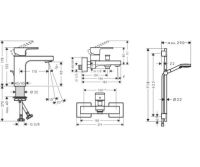 Набір змішувачів Hansgrohe Vernis Shape 3 в 1 чорний матовий 71561222
