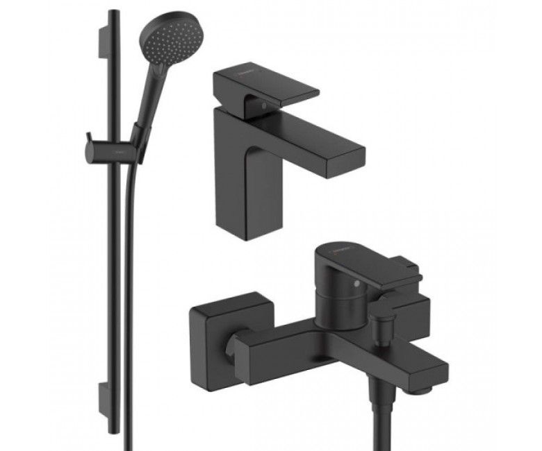 Набір змішувачів Hansgrohe Vernis Shape 3 в 1 чорний матовий 71561222