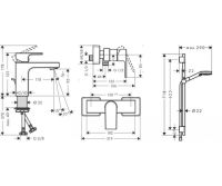 Набір змішувачів Hansgrohe Vernis Shape 3 в 1 чорний матовий 71561333