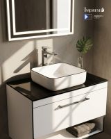 Раковина накладна Imprese i-EDGE 38.5 см білий/чорний i11095