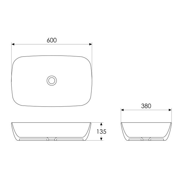 Раковина накладна Imprese i-EDGE 60 см білий/чорний i11098