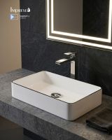 Раковина накладна Imprese i-EDGE 60.5 см білий/чорний i11099