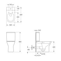Унітаз підлоговий Imprese VYSKOV Rimless i11335 з бачком і сидінням Slow-closing