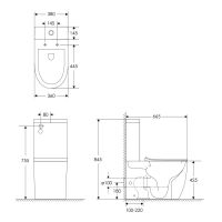 Унітаз підлоговий Imprese LESNA Rimless i11507 black з бачком і сидінням Slow-closing