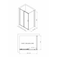 Душова кабіна Imprese VALTICE 80x120 (профіль - хром, скло - прозоре) i51180