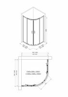 Душова кабіна Imprese VALTICE 90x90 (профіль - чорний, скло - прозоре) i51585