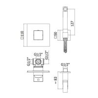 Гигиенический душ Paffoni Tweet Square черный матовый KITDUP112NO
