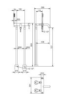Смеситель для ванны Bugnatese Kobuk бронза KOBBR2290P на пол