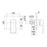 Смеситель скрытого монтажа Paffoni Level сталь LEA010STM