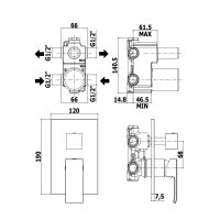 Смеситель скрытого монтажа Paffoni Level сталь LEA018STM