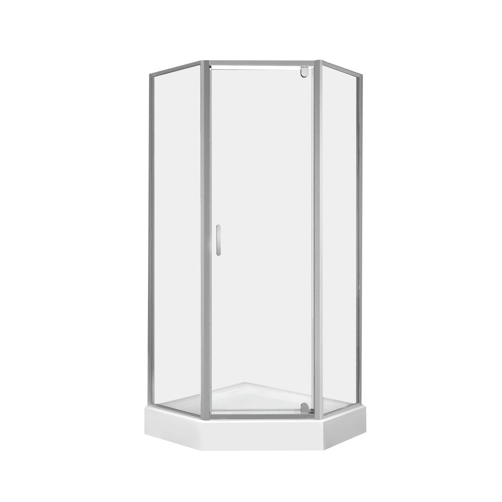 Душова кабіна Qtap Leo 90x90 (профіль - хром, скло - прозоре) LEOCRM10995AC6SET з піддоном