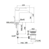 Змішувач для раковини Paffoni Level хром LES061KCR