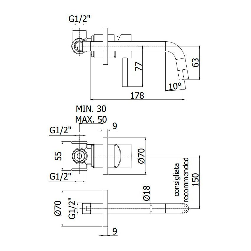 Змішувач для раковини Paffoni Light медове золото LIG006HG70