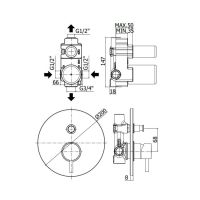 Змішувач прихованого монтажу Paffoni Light медове золото LIG015HG