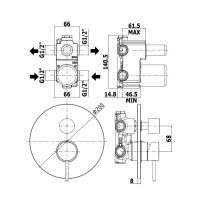 Змішувач прихованого монтажу Paffoni Light рожеве золото LIG018ROSE