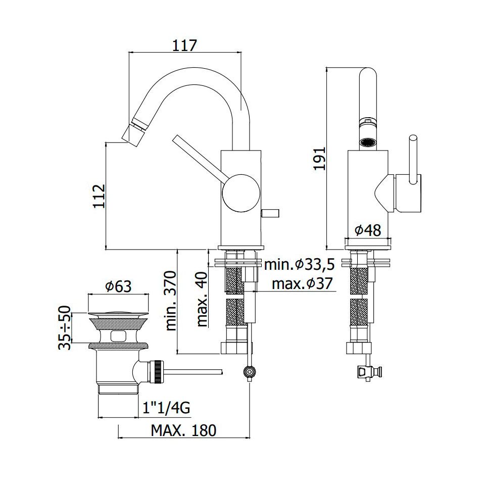 Змішувач для біде Paffoni Light хром LIG137CR