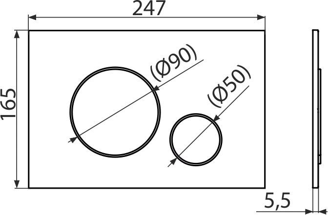 Клавіша змиву AlcaPlast Thin хром глянцевий M671