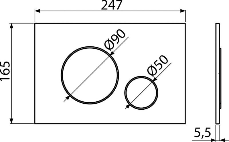 Клавіша змиву AlcaPlast Thin білий матовий M676