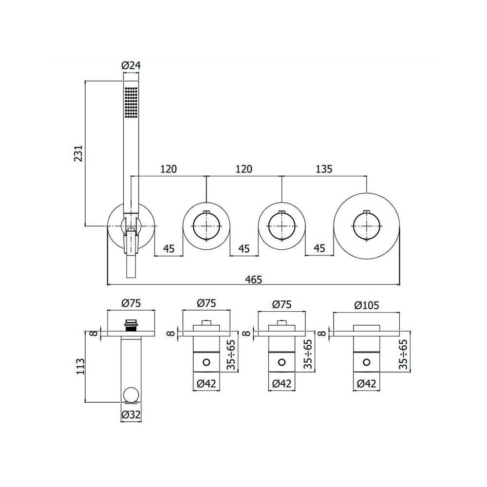 Смеситель скрытого монтажа Paffoni Modular Box белый матовый MDE000BO