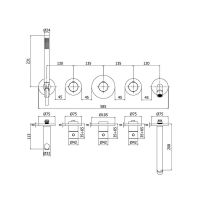 Змішувач прихованого монтажу Paffoni Modular Box медове золото MDE001HG