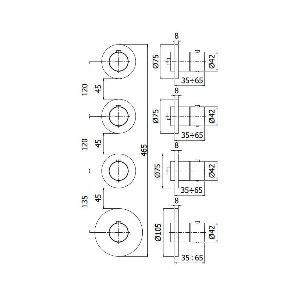 Смеситель скрытого монтажа Paffoni Modular Box хром MDE019CR