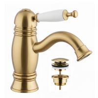 Смеситель для раковины Bugnatese Oxford брашированное золото OXFOS6319SC