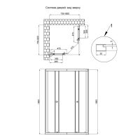 Душова кабіна Qtap Pisces 90x75 (профіль - чорний, скло - прозоре) PISBLA1079SC5