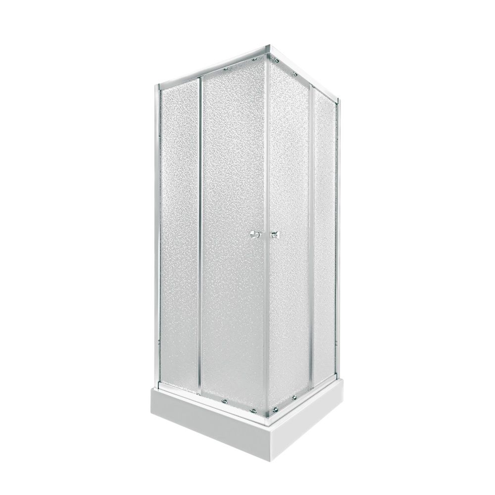 Душова кабіна Qtap Presto 90x90 (профіль - хром, скло - матове) PRECRM1099SP5SET з піддоном