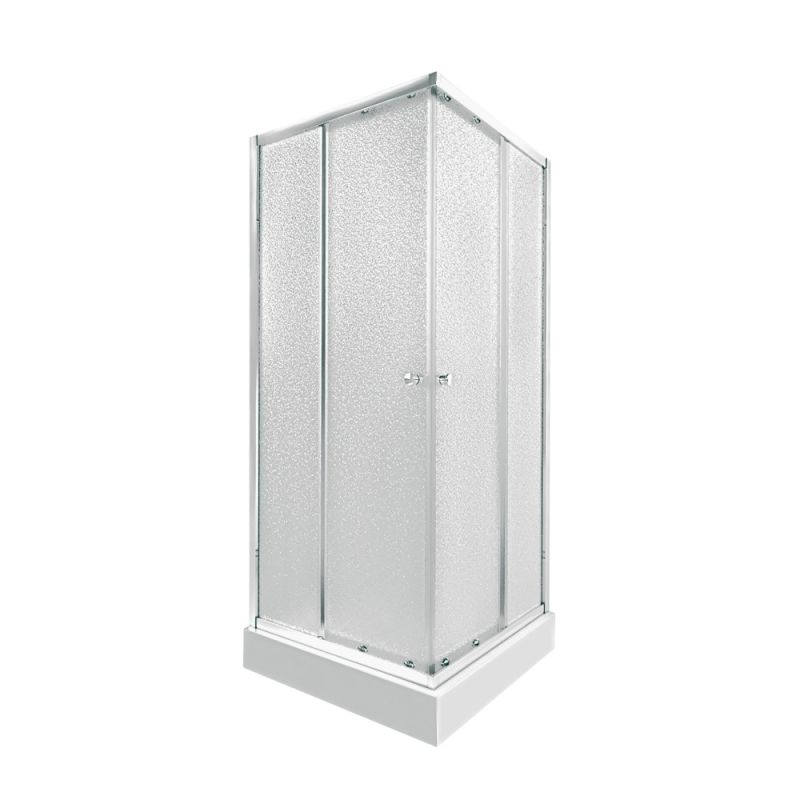 Душова кабіна Qtap Presto 90x90 (профіль - хром, скло - матове) PRECRM1099SP5SET з піддоном
