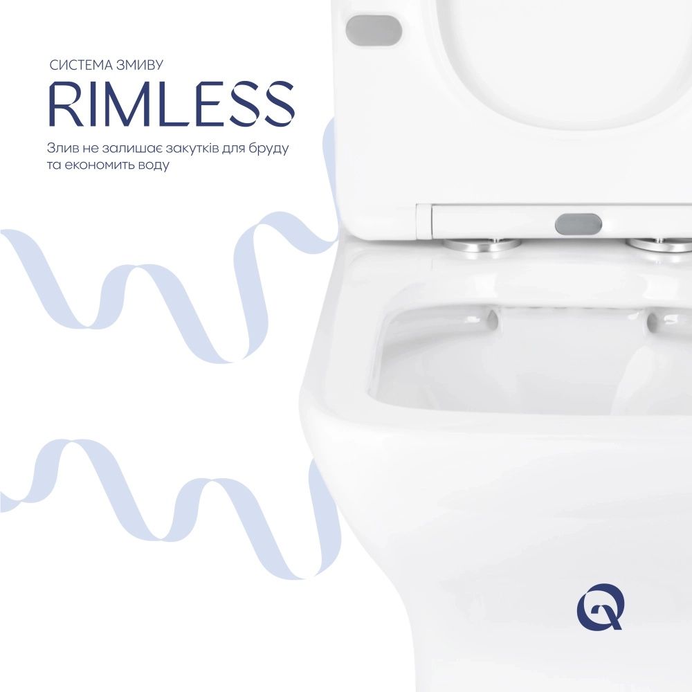 Унітаз підлоговий Qtap Aries білий глянцевий QT03228302W з бачком і сидінням Soft-close