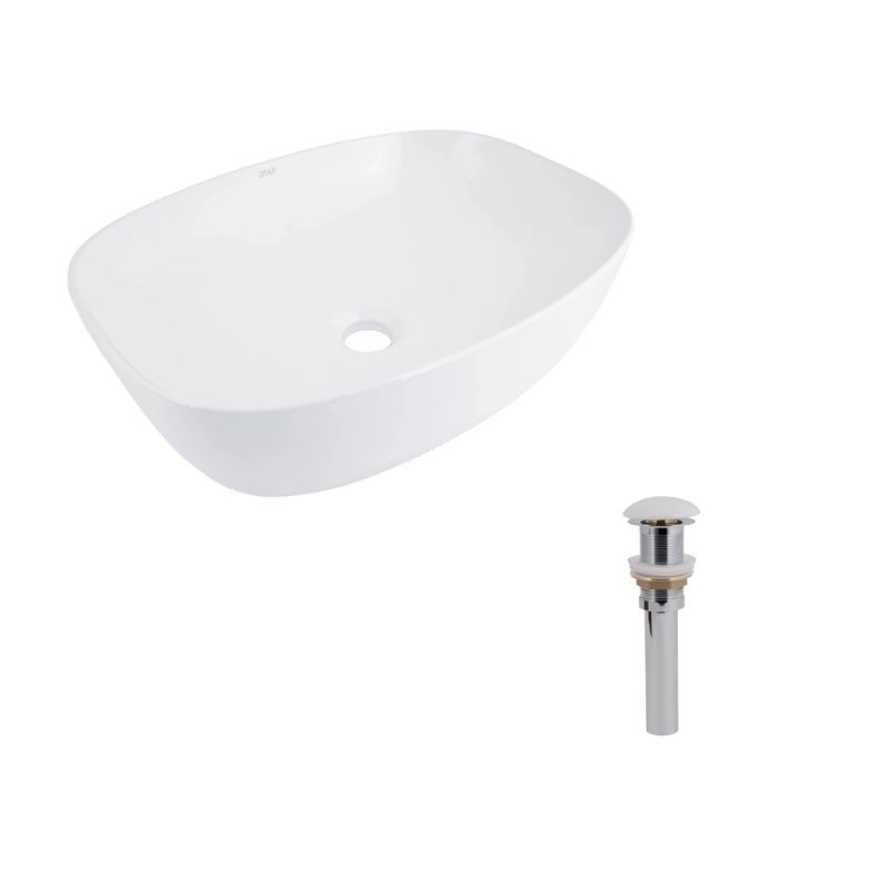 Раковина накладная Qtap Cardinal 60 см белый глянцевый QT04116257W48465