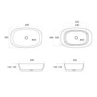 Раковина накладна Qtap Cardinal 60 см білий глянцевий QT04116257W