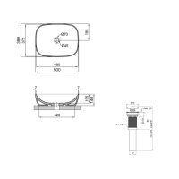 Раковина накладна Qtap Cardinal 50 см білий глянцевий QT04116302W48464