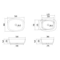 Раковина накладна Qtap Cardinal 50 см білий глянцевий QT04116302W