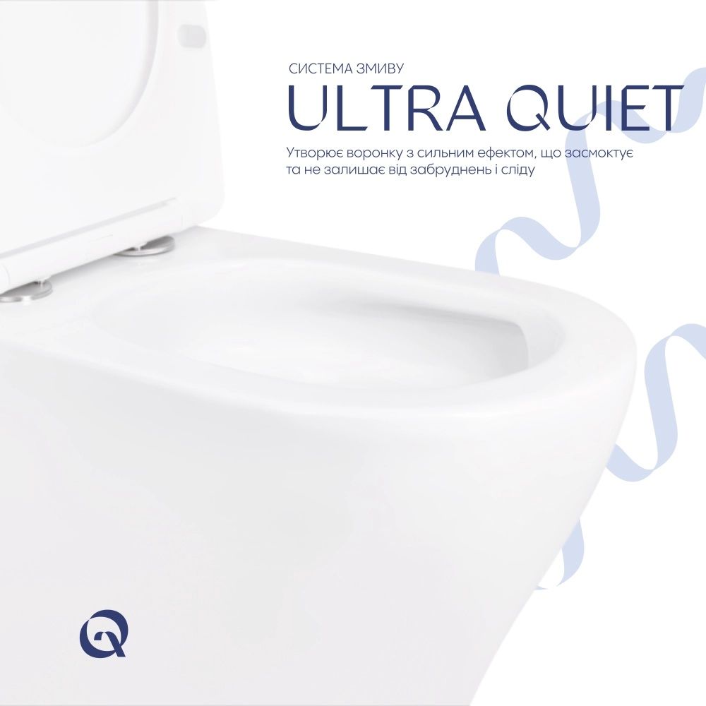 Унітаз підлоговий Qtap Cardinal білий глянцевий QT04222168AUQ3W з бачком і сидінням Soft-close