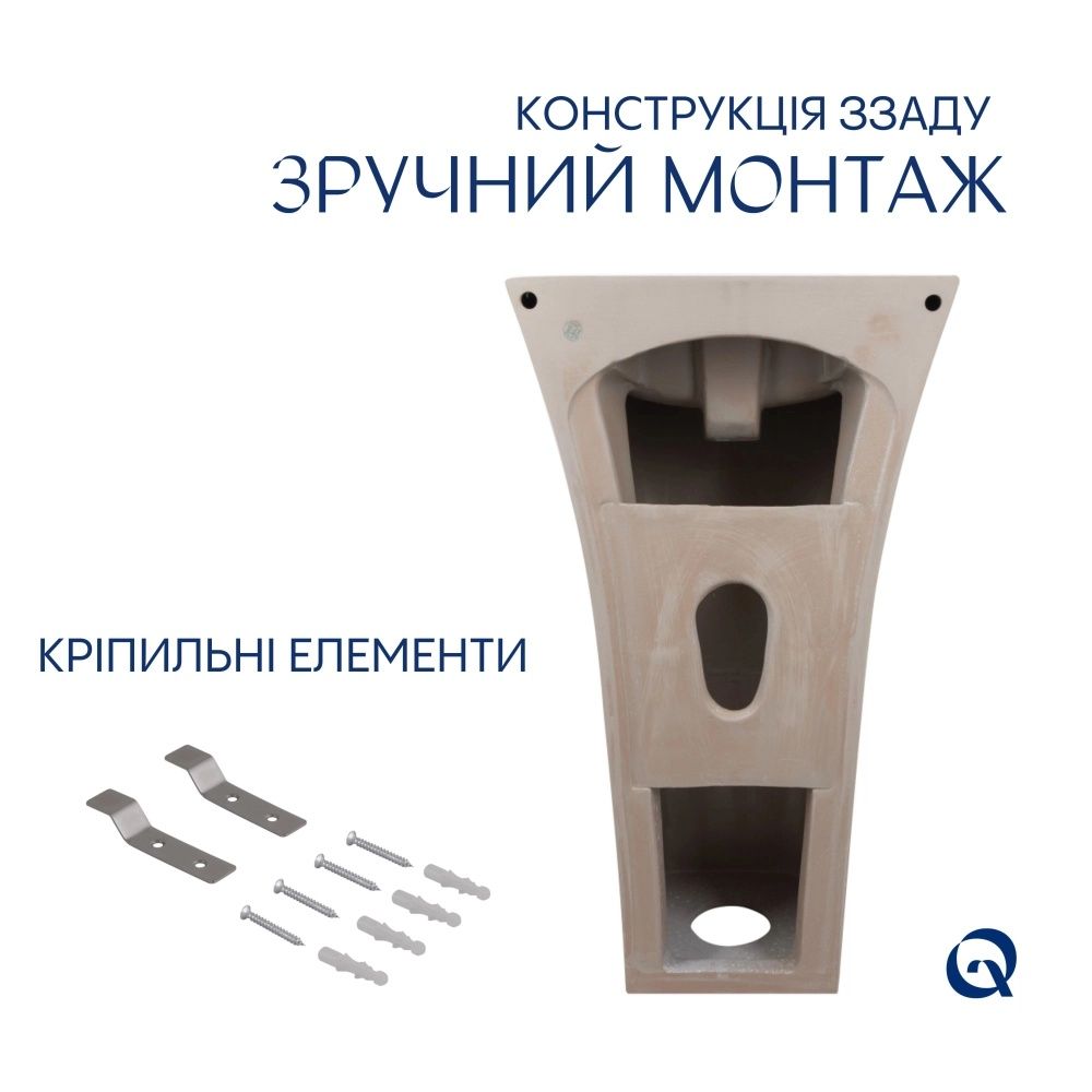 Раковина підлогова Qtap Crow 44.5 см білий глянцевий QT0511G315WN47321