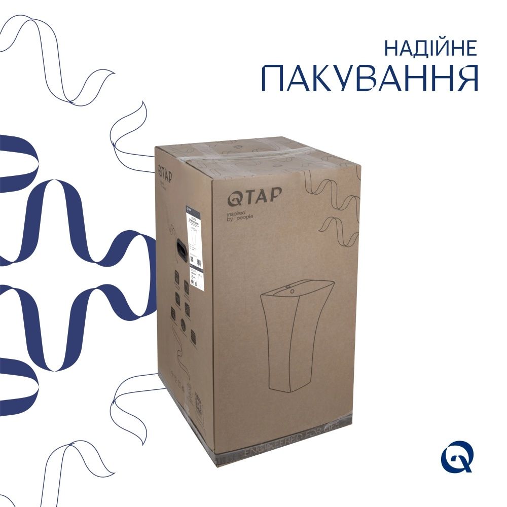 Раковина підлогова Qtap Crow 44.5 см білий глянцевий QT0511G315WN47321