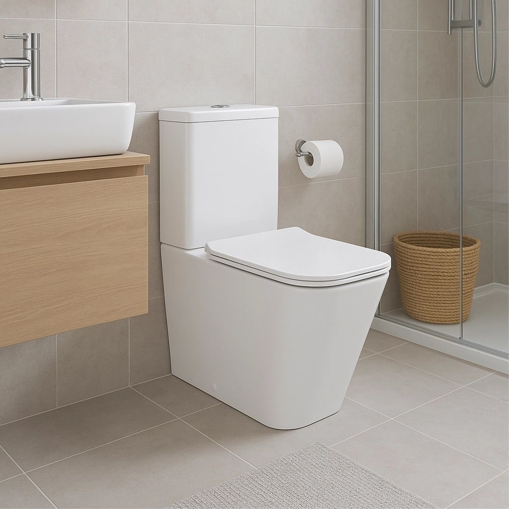Унітаз підлоговий Qtap Crow білий глянцевий QT05222170W з бачком і сидінням Soft-close