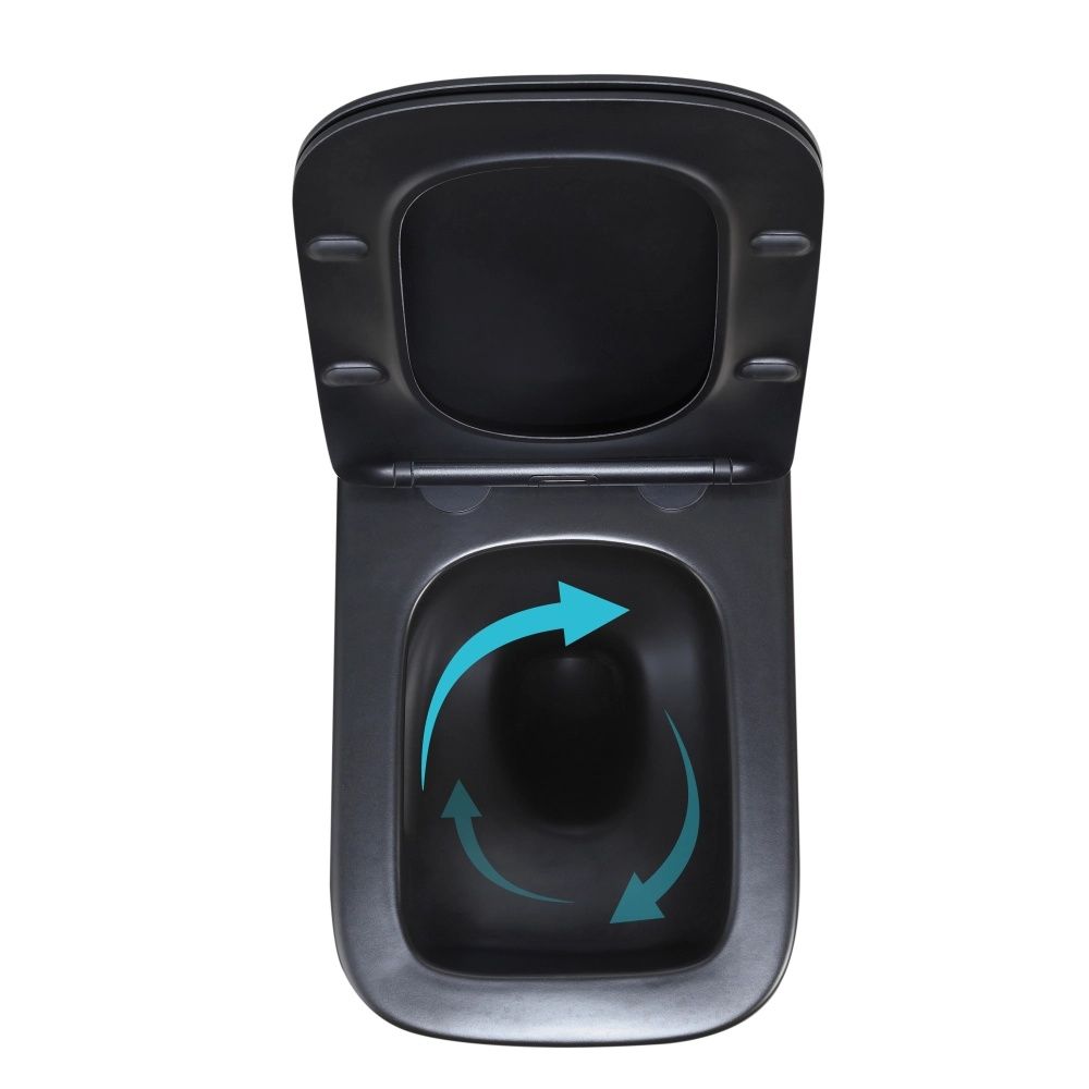 Унітаз підвісний Qtap Crow чорний матовий QT05335171MB з сидінням Soft-close