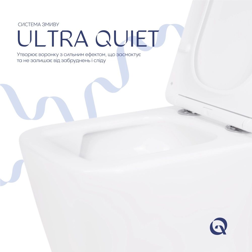Унітаз підвісний Qtap Crow білий глянцевий QT05335171W з сидінням Soft-close
